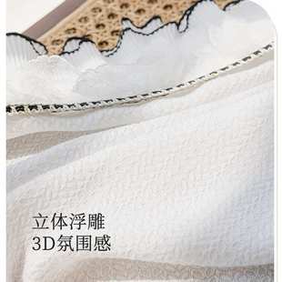 灵羽纱法式立体浮雕透光不透人白纱轻奢高端定制新款客厅阳台窗纱