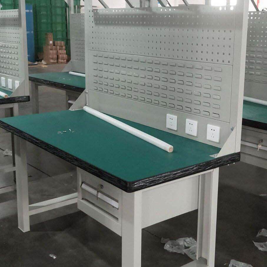 简存工厂带电风扇操作台 电子厂防静电工作桌 重型钳工台 办公桌
