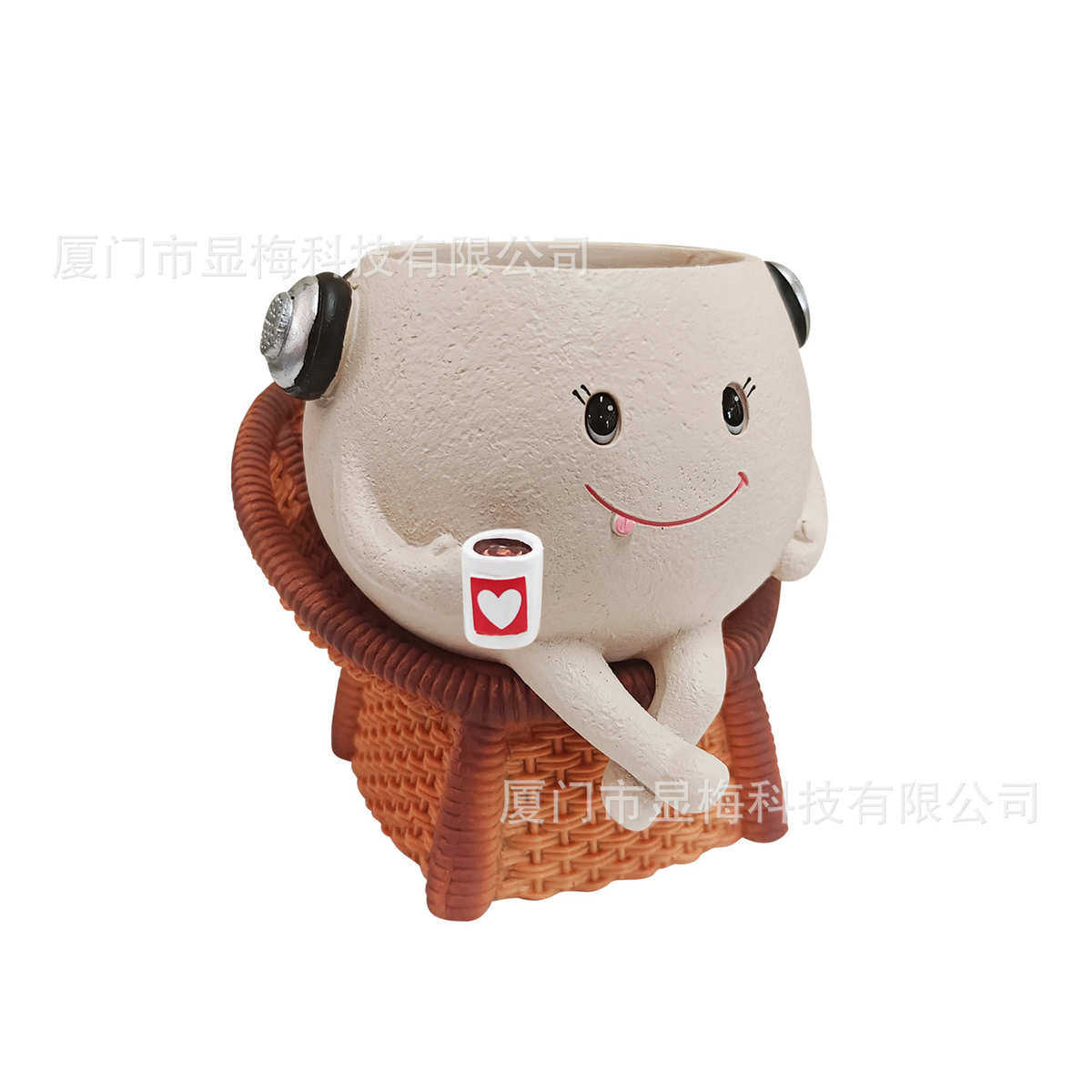 藤椅咖啡吸水多肉花盆园办公室书房装饰创意可爱绿植摆件爆款,家居饰品,仿真花/假花,淘宝优惠券,粉丝福利购,淘宝优惠卷