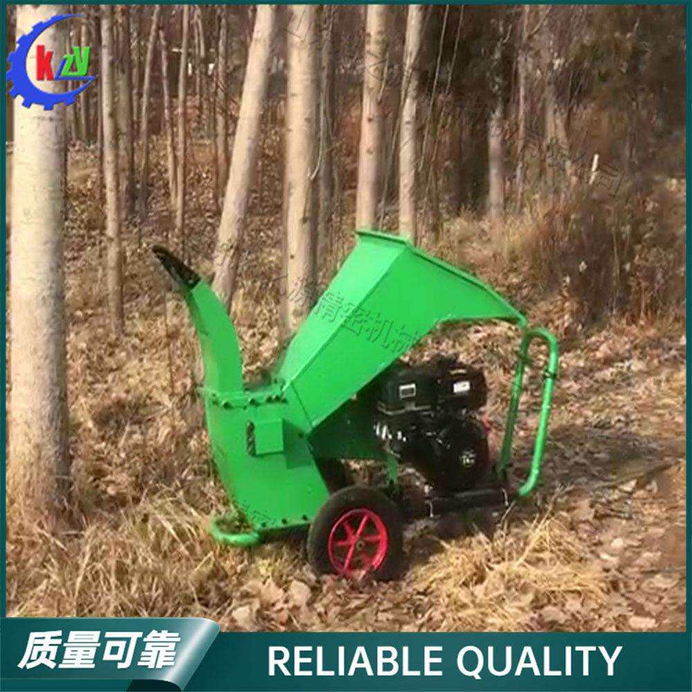 小型一体化树枝粉碎机轮式树枝树杈类加工设备汽油式碎枝机
