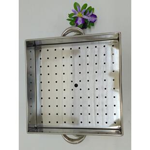 QUL不锈钢方形4蒸笼蒸屉蒸格冲孔蒸笼形笼盖正方蒸包子笼2四cm水