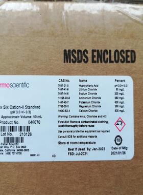 Dionex组合装六种阳离子标准品II型046070 赛默飞Thermo