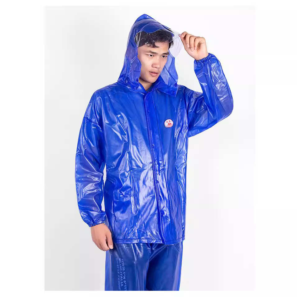 骑手分体式雨衣松紧款防水劳保分体雨衣摩托车骑行PVC雨衣套装