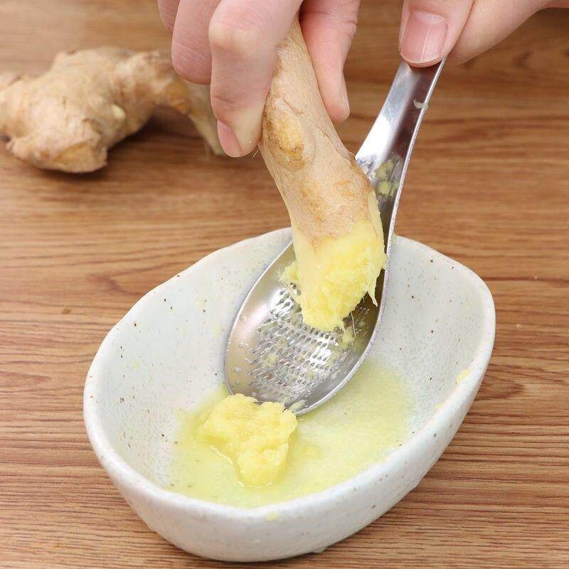 出口不锈钢磨姜器蒜泥器手动研磨勺子磨姜器研磨姜蓉姜汁小工具