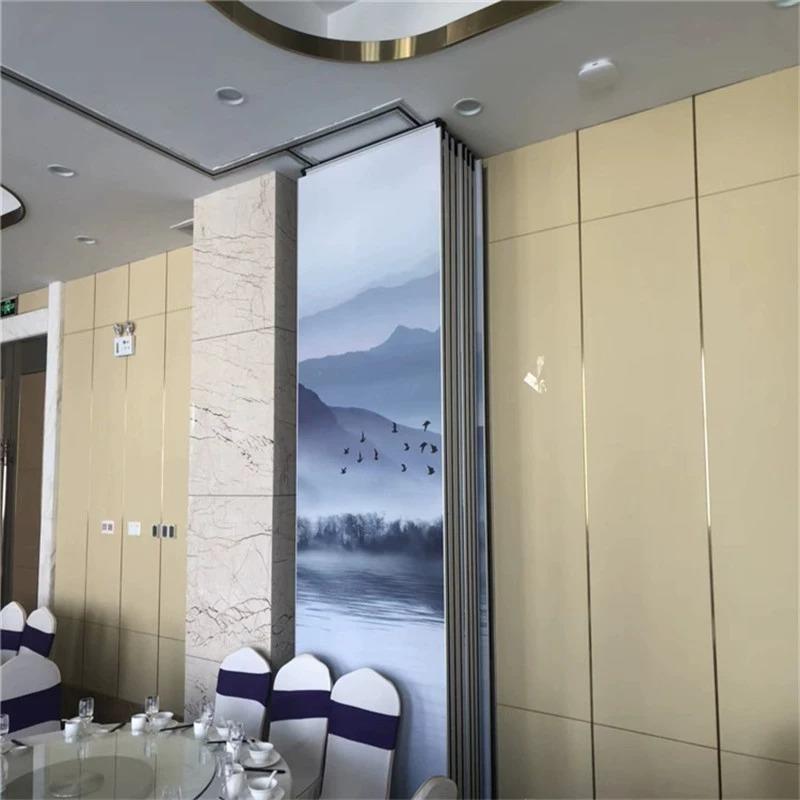 酒店移动隔断隔音墙饭店包间动墙隔断85型风折叠屏吊趟门隔断活隔