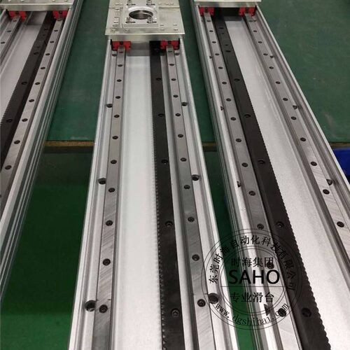 双滑块齿轮齿条滑台模组 长行程重载线装电SAHO动侧导负轨性滑台
