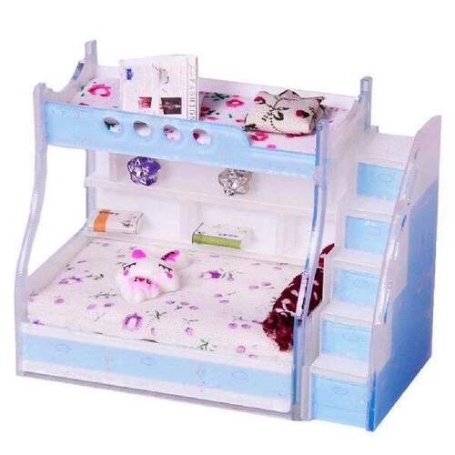 1/12 Children Bunk Bed Furniture Dollhouse Bedroom Kids