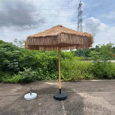 轻便稳固防水自然逼真遮阳提升氛围感户外仿真铝合中柱茅草伞