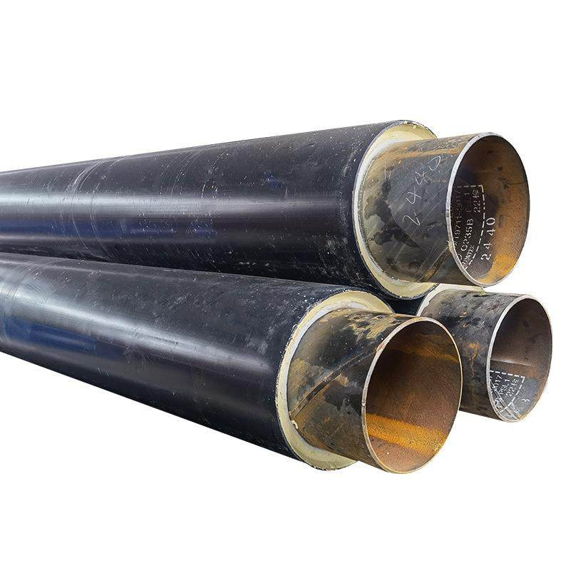 黄夹克供热聚氨酯保温管道预制直埋发泡保温管塑套钢泡沫保温钢管