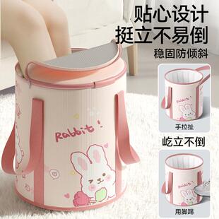 家用折叠保温泡脚桶加厚居家洗脚盆带盖水桶便携宿舍登山深桶新款