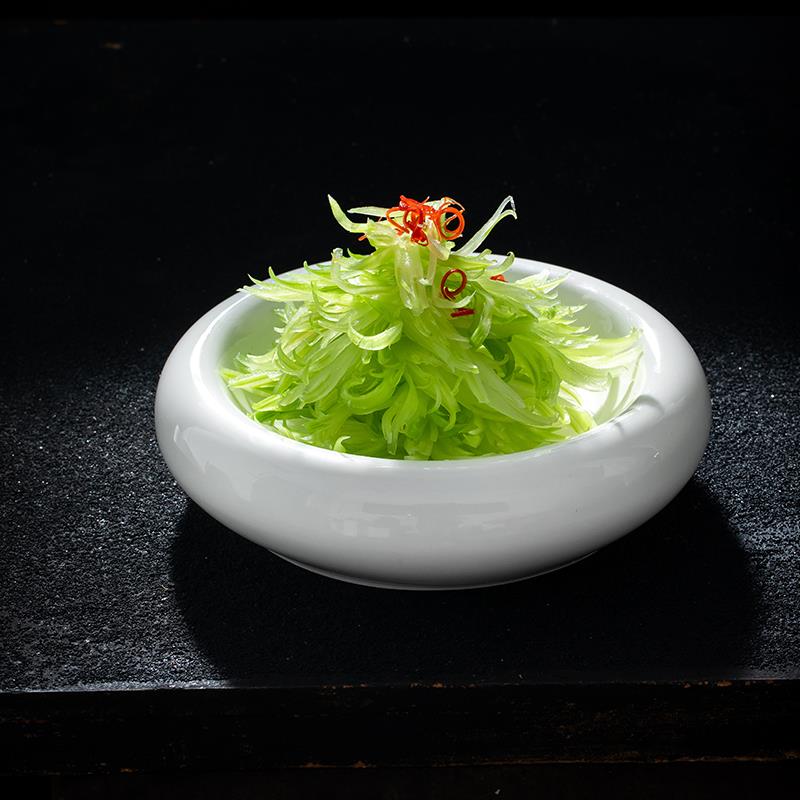 太湖圆盘酒店纯白陶瓷凉菜冷盘特色餐具明档摆盘碟子餐厅会所餐具