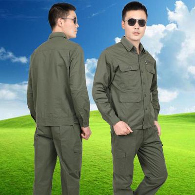 正品款劳薄保套装纯棉夏季男耐多磨工装华神户外服工衣口袋蓝色工