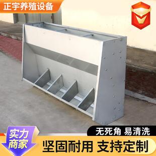 不锈钢猪食槽育肥保育小猪自动下料器自由采食槽大猪用单双面料槽