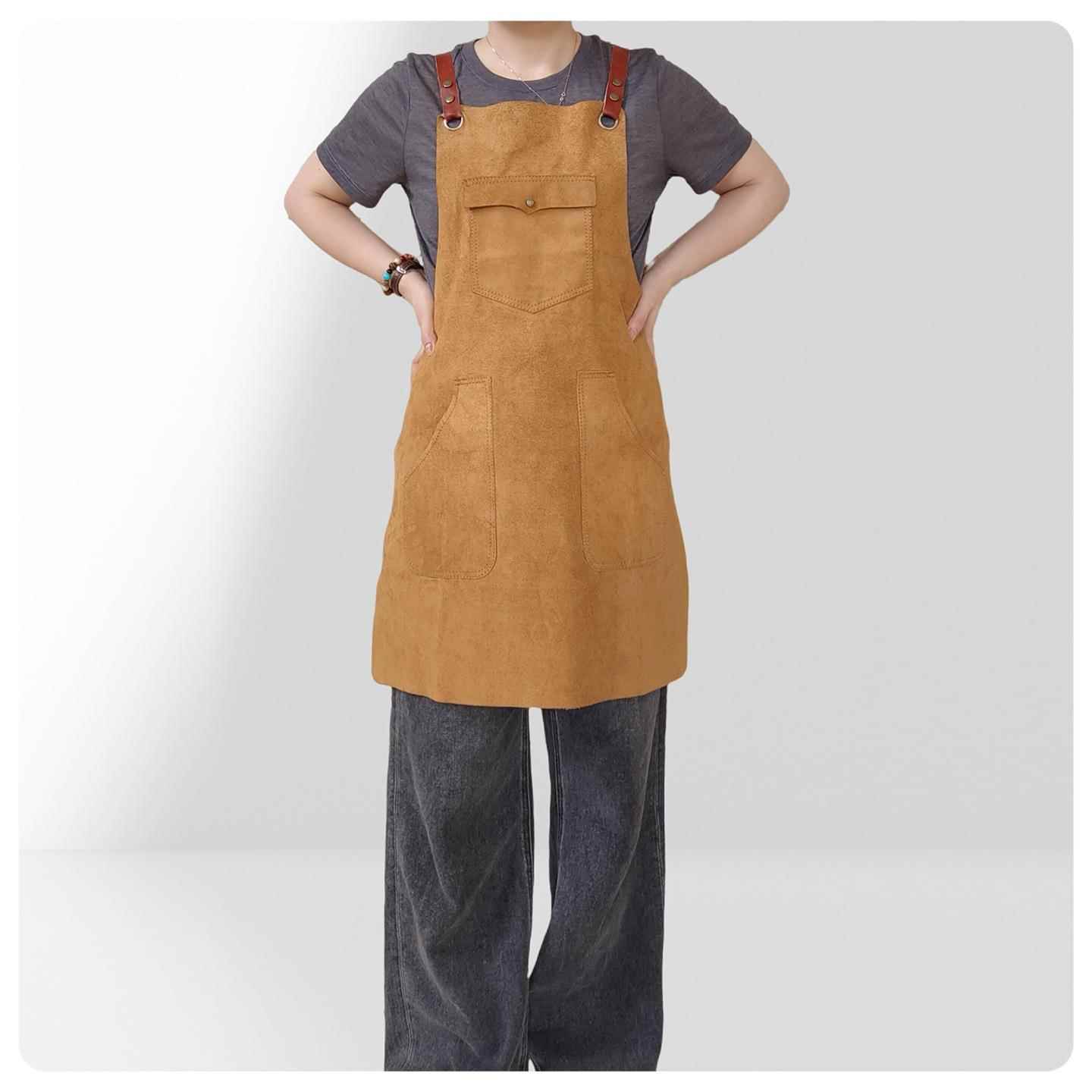 欧美风厚帆布围裙男定制loo印字木工匠人园师g画DRJ画士艺工作服