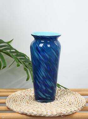 高级感复古清新国风玻璃花瓶民宿客厅餐桌插花样板间雅致摆件