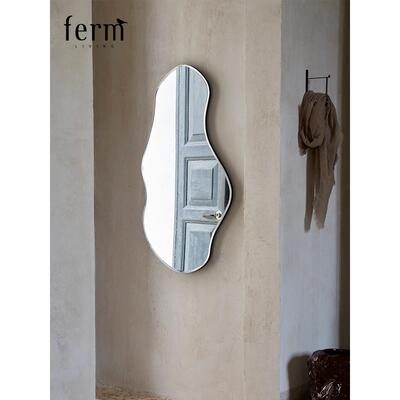 丹麦Ferm Living湖泊镜异形墙壁挂镜浴室玄关镜子墙面装饰镜北欧