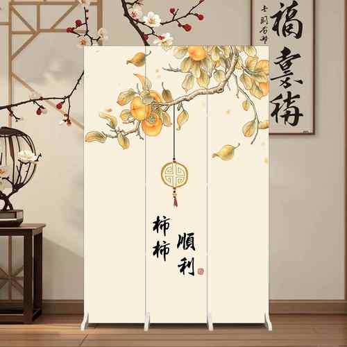 2025年新款中式屏风隔断客厅家用办公室直播间简易遮挡可移动折叠