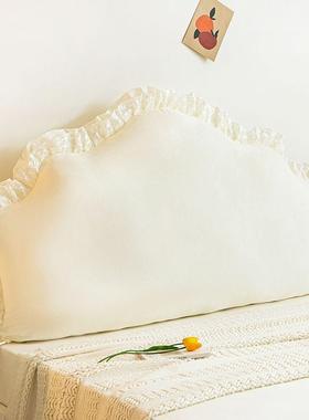 法式枕慵懒古绿加绒头靠大靠背卧室100764双人床上靠枕客厅沙发床