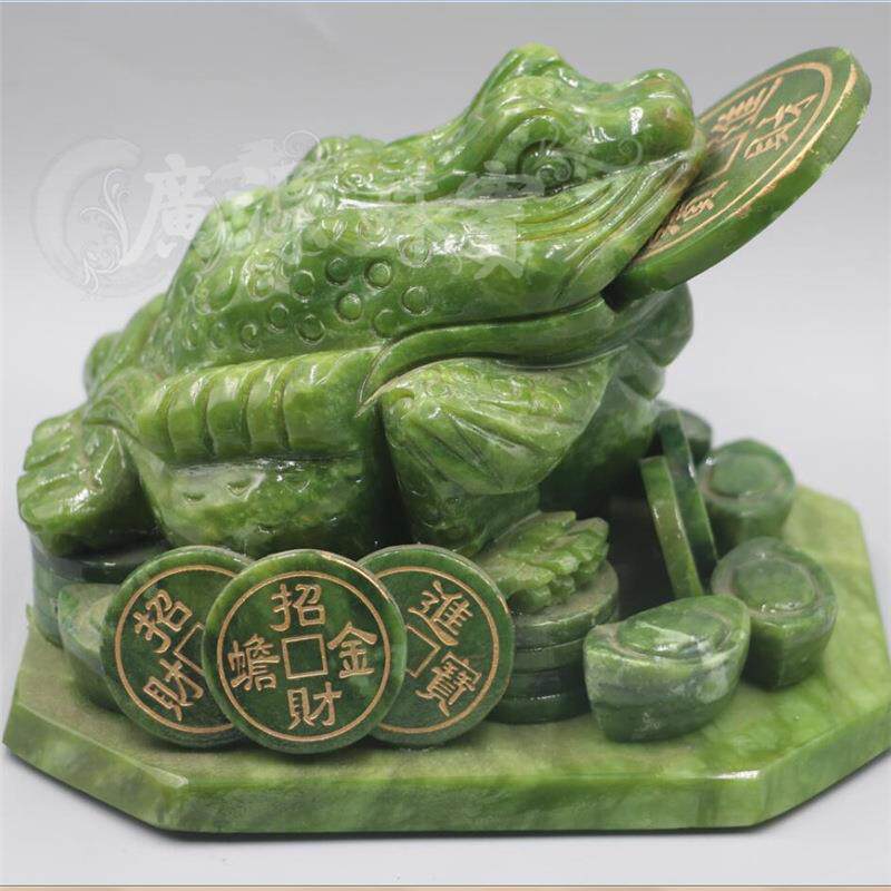 厂家南玉金蟾家居客厅装饰南玉三足蟾蜍装饰玉器工艺品摆件