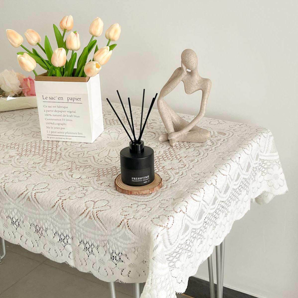 White lace tablecloth washing machine sofa dust cover 桌布图片