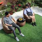 台椅三件套藤红简约休闲家用懒1010 1阳人沙发椅茶几组网合户外藤