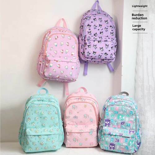 Gudetama backpack大容量超轻学生美乐书包碎花双肩包kuromi bag