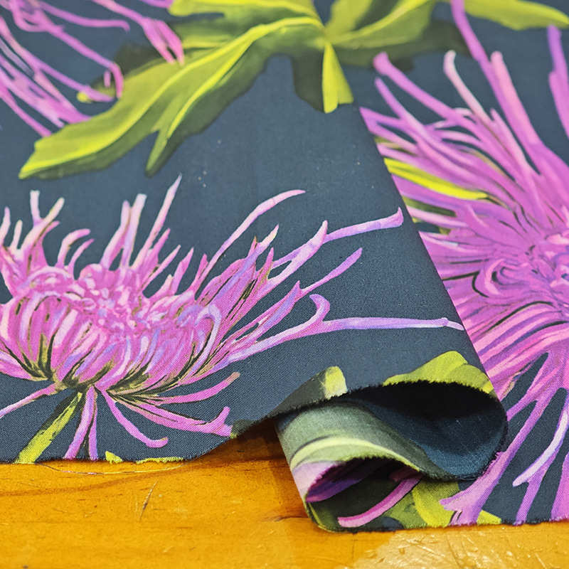 服装新花diy贡缎 薄布料春夏型图案棉布手工菊花弹力布料各色棉