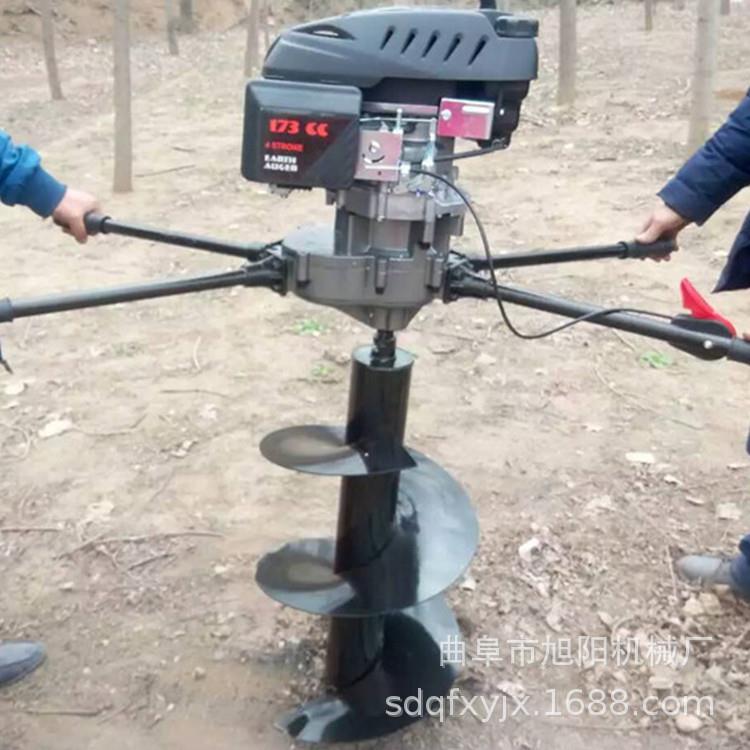 小型电线杆挖坑机 栽树植树汽油地钻打孔机 四冲程果园农用施肥机