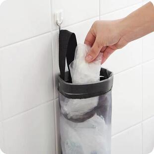 Wall mounted mesh garbage bag storage壁挂式网状垃圾袋收纳