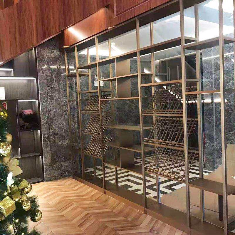 不锈钢屏风隔断钛金客厅玄关现代简约中式轻奢餐厅装饰屏风定 制
