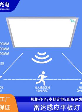 led雷达感应平板灯阳台办公侧发光平板灯智能感应扣板平板灯
