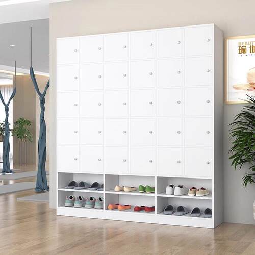 定制木质格子柜舞蹈室瑜伽美容院储物柜寄存柜更衣柜学校矮柜带锁