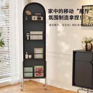 全YTZ镜可移志动镜子旋中古风收纳杂身架落地书报展示置物架转穿