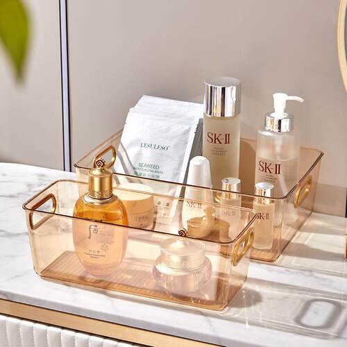 Clear Nordic Style Desktop Organizer and Cosmetic Storage Ba