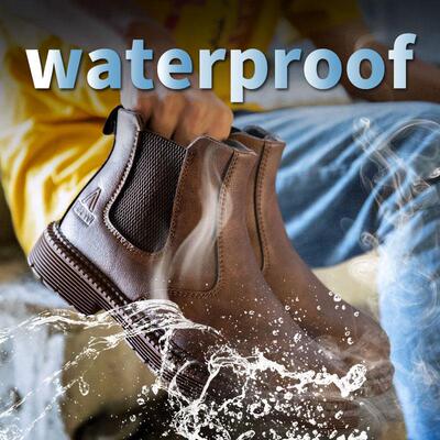 Waterproof Safety Work Shoes For Men Chelsea Steel Toe Shoes