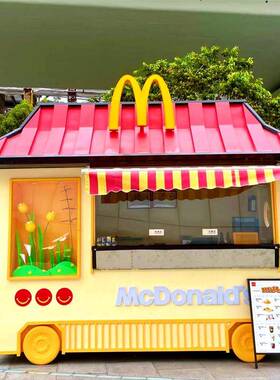 户外可移动主题餐厅 美式汉堡奶茶餐饮店 中式仿古电动美食售卖亭