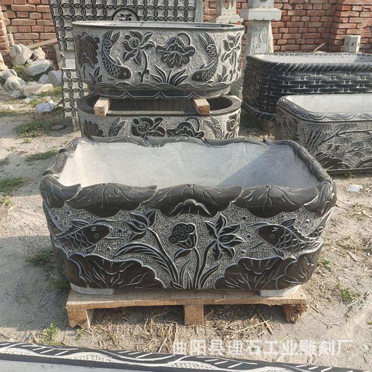 石槽石雕青石石槽长方形石头养鱼水槽荷花池室内阳台流水摆件