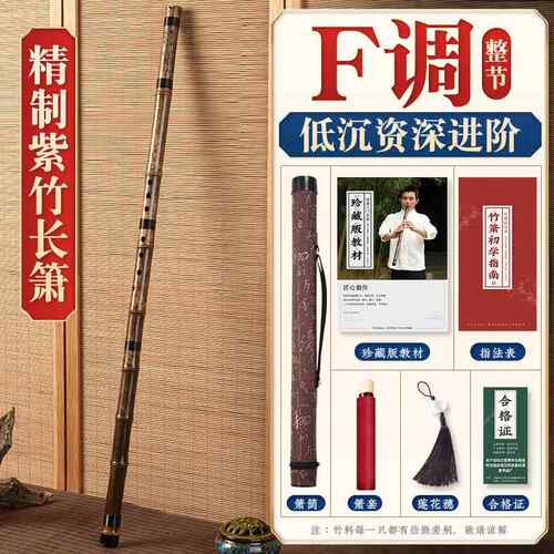 正品湛文兵专演奏洞G萧紫竹学高档F调初零基业础六八孔九节萧笛乐