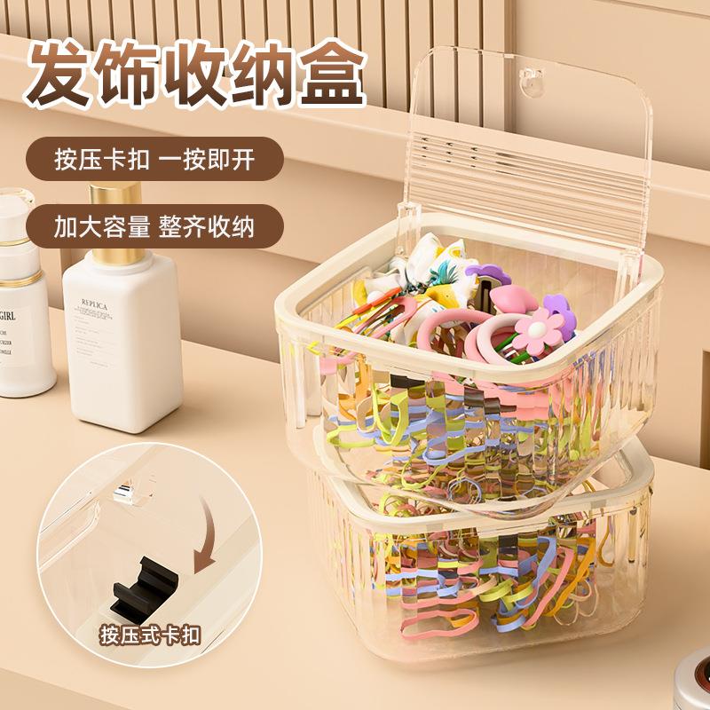按压式迷你桌面垃圾桶 透明高颜值台面纸篓 家用卧室床头小垃圾桶