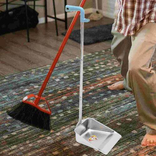 Stainless Steel Dust Pan Long Handle Garbage Home Cleaning