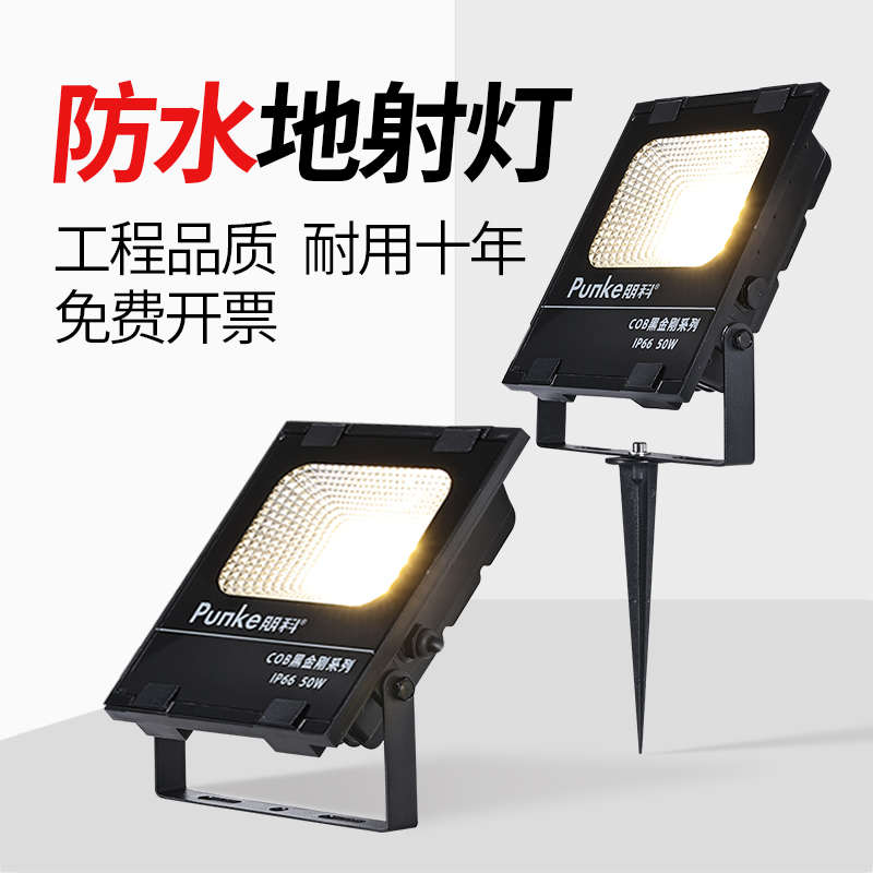 led地灯户外防水30w投光灯50瓦室外景观投射灯地上照树灯地面射灯