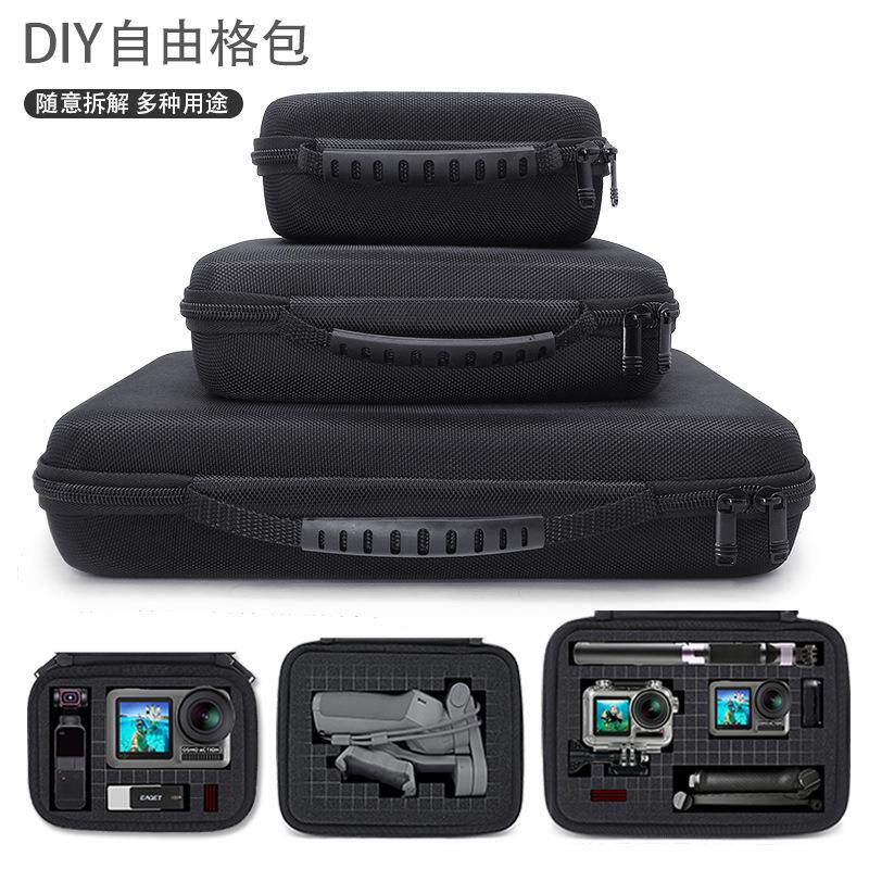 现货多功能DIY数码收纳包大容量自由格包手提包gopro10/9相机包