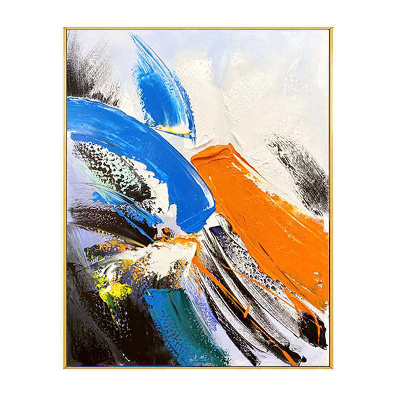 抽象简约沙发装饰画壁画玄关背景客厅现代挂画三联大幅油画手绘
