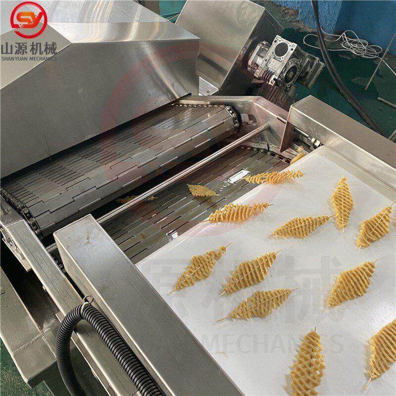 电加热兰花干油炸机自动控温干豆腐串油炸设备鲜切兰花干油炸线