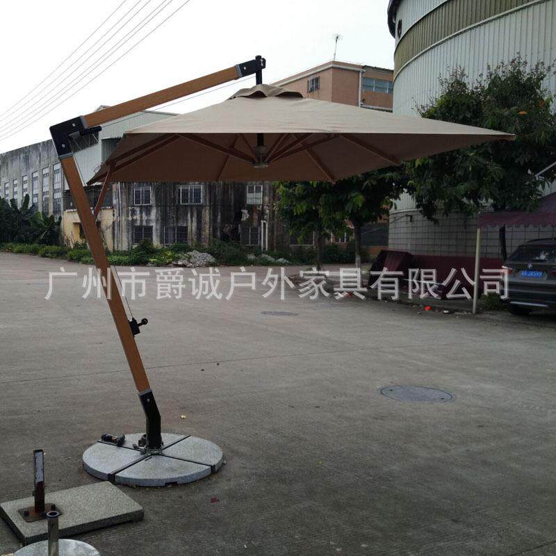可丝印logo铝合金木纹吊伞庭院实木吊伞咖啡厅户外遮阳庭院伞