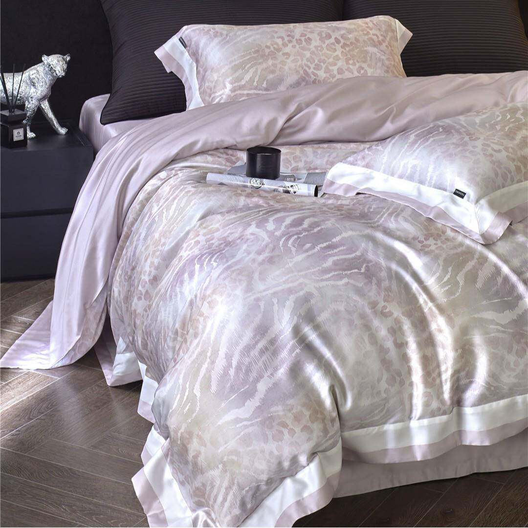 现代轻奢风数码印花裸感丝滑床品夏季凉感兰精莱赛尔天丝四件套