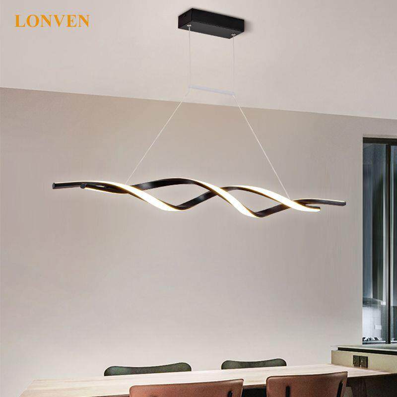 长条餐厅吊灯后现代简约创意艺术书房办公室灯几何线条灯LED吊灯