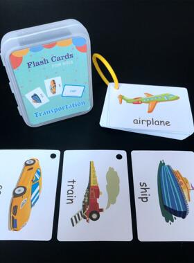 Kids Montessori Baby Learn English Word Card Flashcards Toys
