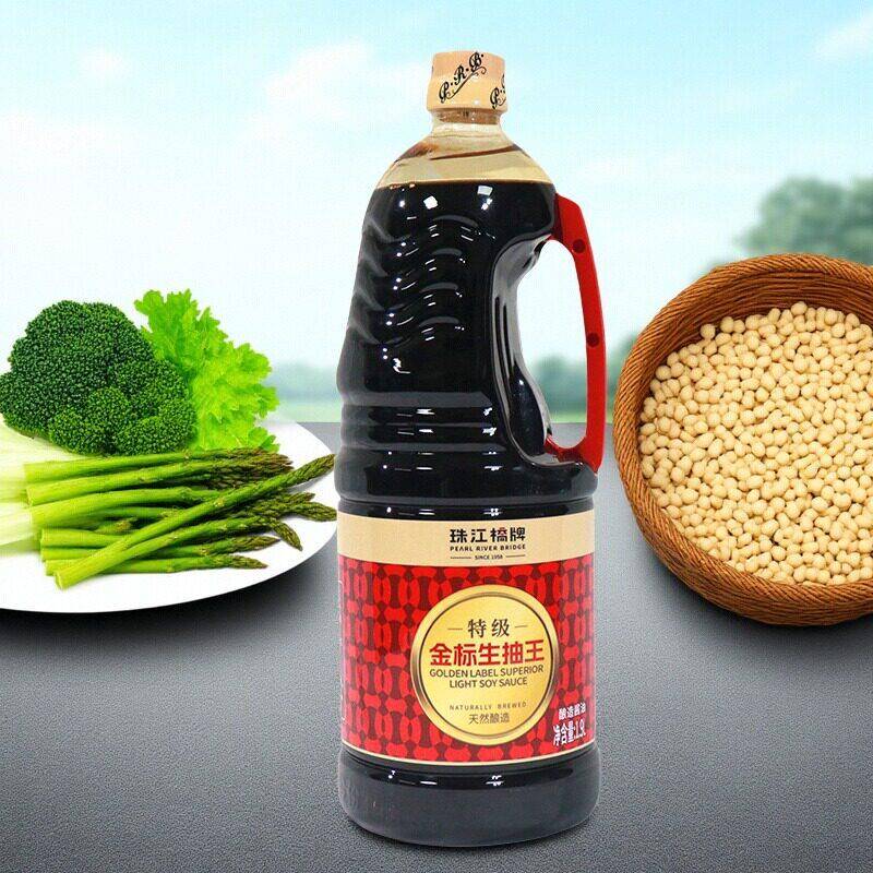 包邮大瓶珠江桥特级金标生抽王1.9L黄豆酿造酱油出口老品牌