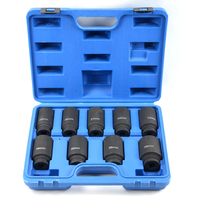 9件套汽车套筒六角套筒工具风炮套筒组套轮胎套筒组汽车维修工具